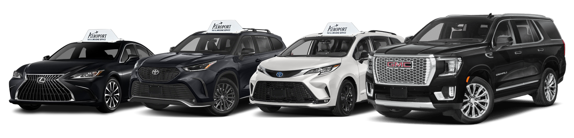 Aeroport Taxi and Limousine luxury fleet vehicles for Toronto Pearson Airport transfers