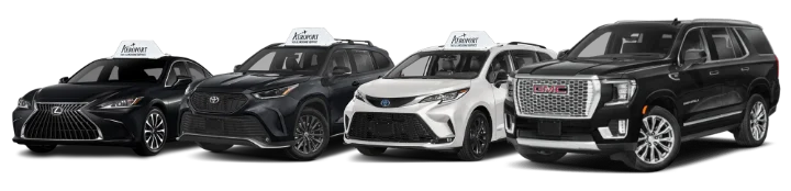 Aeroport Taxi & Limousine fleet: executive sedan, mid-size SUV, minivan and full-size SUV for Toronto Pearson Airport transfers